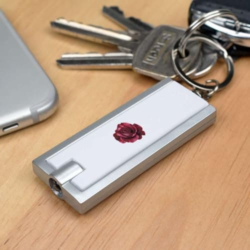 Azeeda 'Burgundy Rose' LED Keyring Torch (KT00043163) — view 2