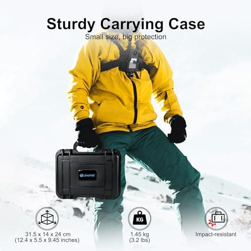 LEKUFEE Waterproof Hard Case for Insta360 X5, Insta360 X4/X3, X4 Air, Standard Bundle, Starter Bundle, Essentials Bundle, Motorcycle Bundle, and More Accessories(Case Only) — view 4