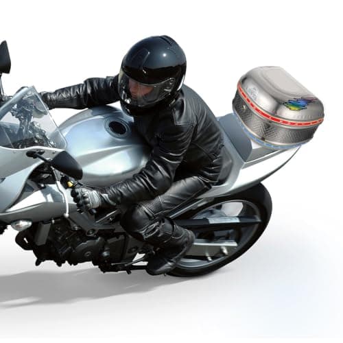 Amosfun Motorcycle Tail Bag Large Capacity Stainless Steel Silver — view 4