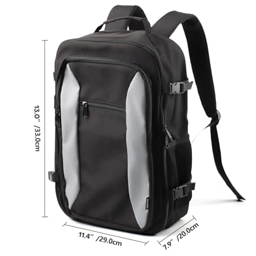 HOTOR Travel Backpack - Carry-On Backpack for Men & Women, Internal Luggage Straps & Waterproof Pocket, Perfect for Travel Essentials, Work, Commuting, 20.0 x 29.0 x 33.0cm, Black — view 2