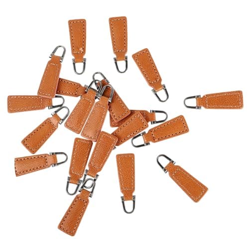 20pcs Brown Pu Zipper Head for Bag and Luggage Repair, Easy Install