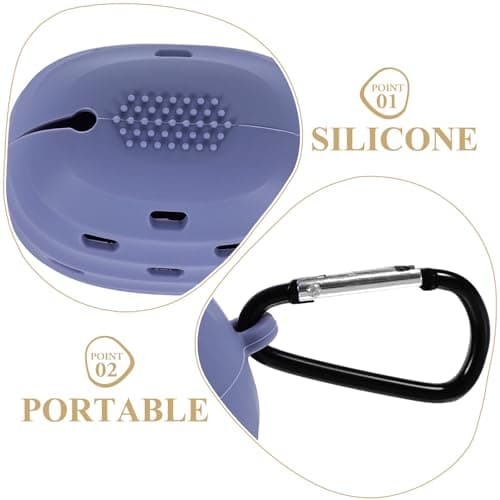 Silicone Makeup Puff Storage Case Portable Travel Holder Lavender — view 3