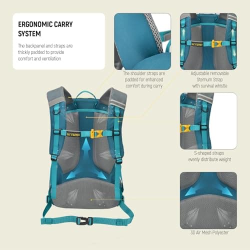 SKYSPER Rucksack 25L Hiking Backpack with Rain Cover, Lightweight Travel Backpack Camping Trekking Daypack for Men Women, Durable Small Rucksack for Outdoor Sports — view 4