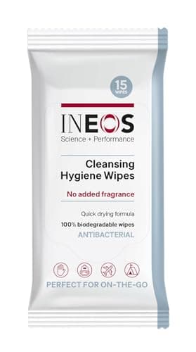INEOS Cleansing Hygiene Hand Wipes x 15ct, Fragrance Free