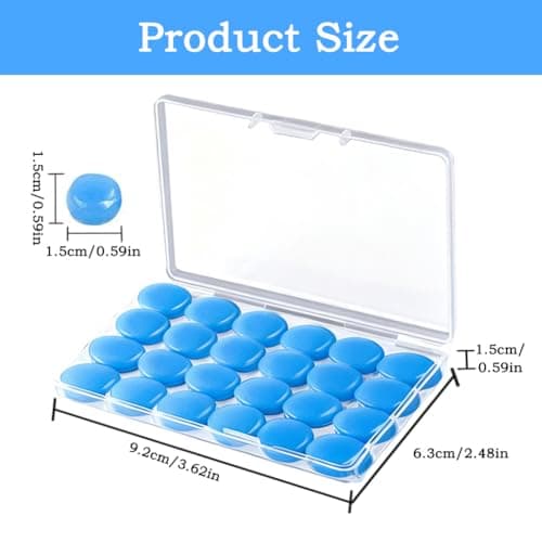 12 Pairs Silicone Ear Plugs, Reusable Waterproof Moldable SNR 27dB Noise Cancelling Earplugs for Sleeping, Shooting, Airplanes, Studying (Blue) — view 2