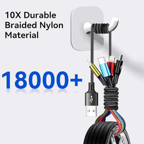 Minlu 3-Pack Multi USB Charging Cable,Multi Charger Cable 4 in 1 Black/4Ft — view 6