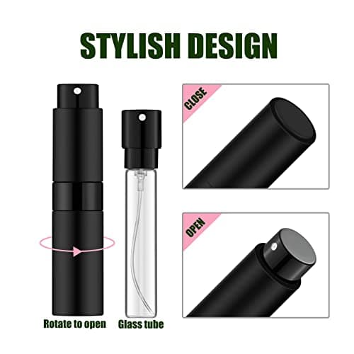 IRON BILL 8ML Mini Atomizer Perfume Travel (Matte Black&Silver&Pink) Refillable Bottle Portable Spray Bottle for Cologne and Perfume (3pcs) — view 3