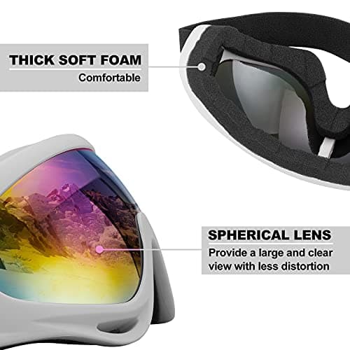 SixYard Ski Goggles, Motorcycle Goggles, 3 Pack Snowboard Snow Goggles for Men Women Adult Youth (Style 2) — view 3