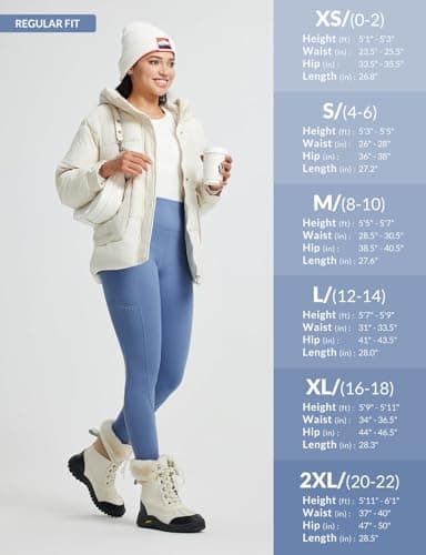 baleaf Women's Thermal Leggings Fleece Lined Winter Running Trousers High Waisted Warm Pants with Cross Pockets Tights for Hiking Light Blue L — view 6