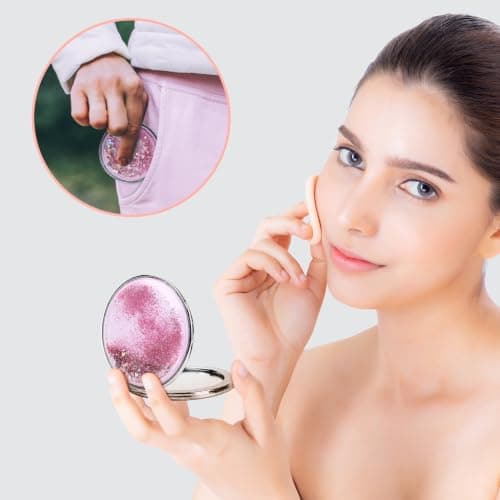 ANBEEISS 2 Pcs Compact Mirror, Double-Sided Magnifying Round Travel Mirror — view 4
