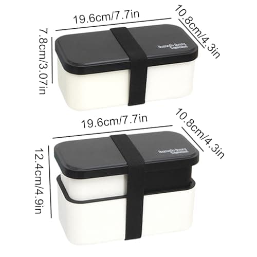 Fizepgo Lunch Box for Adults | 1450ml Dishwasher Safe Bowl - 2-TierFood Container with Removable Utensil Set and Sealing Strap | for Work, College, School, Picnic, Travel — view 5