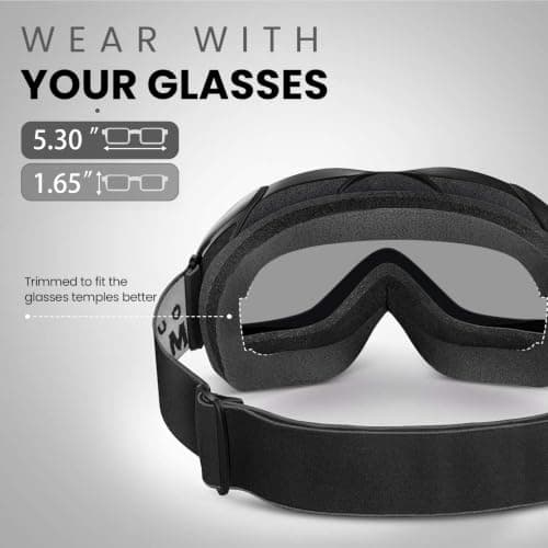 OutdoorMaster OTG Ski Goggles, Snowboard Goggles for Men, Women & Youth — view 3