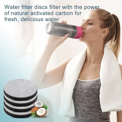 Teokantz 8-Packs Bottle Filter Discs for Brita Fill & Go Water Filter Bottles, Micro Disc Water Filter Discs Reduce PFAS Chlorine, Micro Particles, Taste-Disturbing Substances in Drinking Water — view 6