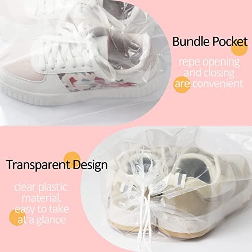 Belinlen 50 Pcs Transparent Shoe Bags for Travel 12x18 Inch / 30x45 cm — view 3