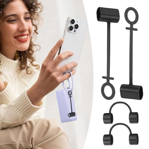 Charging Adapter Clip - 4 Pack Connector Protector Band, Soft Rubber Cable Retainer, Lightweight Device Attachment, Compact Storage | Convenient Keychain Accessory for Office, Luggage, Bag, Trip — view 3
