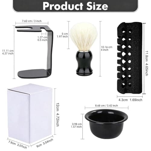 5‑In‑1 Shaving Grooming Kit, Shave Bowl Brush Beard Sponge Razor Stand — view 4