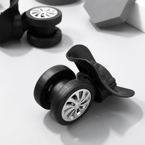 GOOHOCHY 4Pcs Luggage Wheel Swivel Caster Replacement Kit for Suitcase, Black Plastic, Large Load Capacity, DIY Repair Parts for Travel Bag — view 6