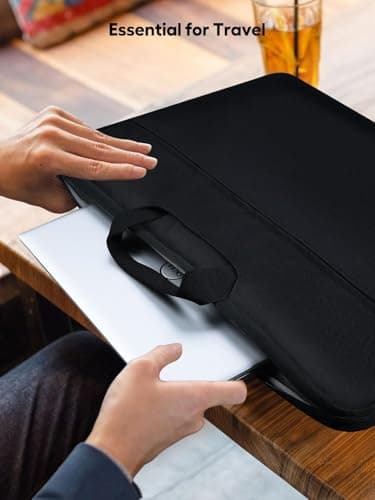 24" Waterproof Shockproof Laptop Sleeve with Large Capacity Side Pockets & Durable Handle, Compartments for Portable Monitor/Laptop/Notebook/Tablet — view 5