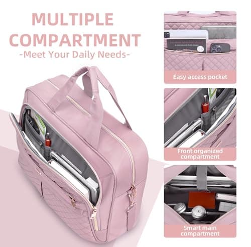 WIRABO 17 Inch Laptop Bags for Women, Messenger Bag, Work Bag, Purple-pro — view 3