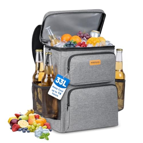 33L Insulated Cooler Backpack Leakproof for Beach Camping Picnic & Travel