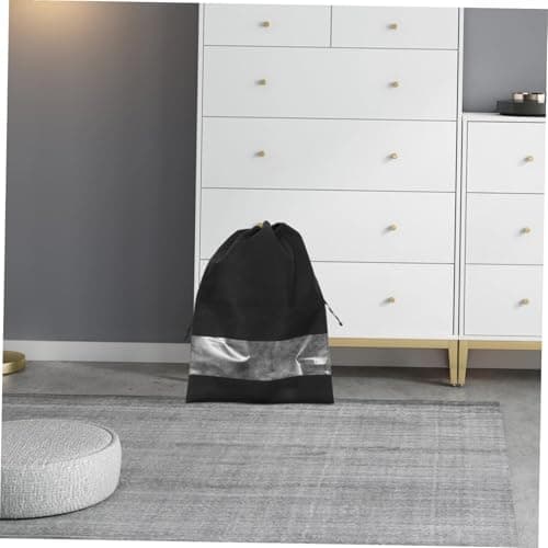 10pcs Black Non-woven Travel Shoe Bags Drawstring Storage Pouches — view 3
