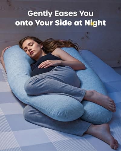 Nuliie Pregnancy Pillow for Sleeping, U Shaped (Blue) — view 4