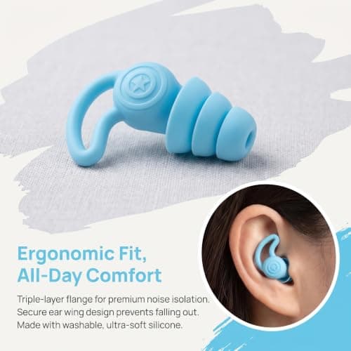 6 Pairs Swimming Ear Plugs Adults, Ear Plugs for Sleeping, Silicone Plugs — view 4
