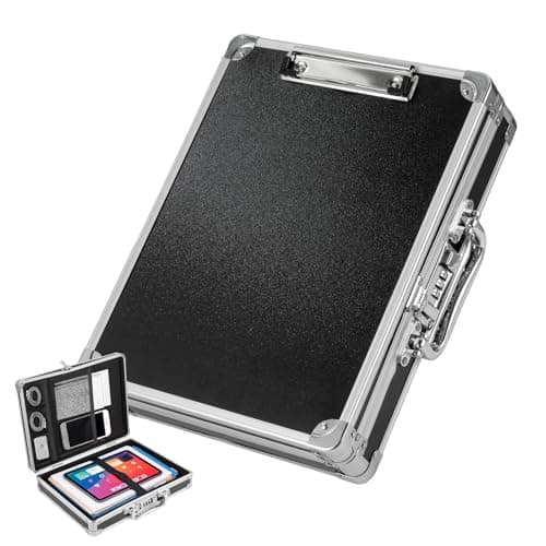 SUNNYNEST Metal File Organizer with Lock Portable Aluminum Document Box
