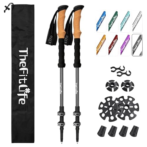 TheFitLife Durable 7075 Aluminum Trekking Poles, Walking Sticks For Hiking
