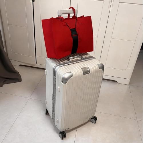 2 Pcs Elastic Fastening Belt for Luggage, Adjustable Luggage Straps for Suitcases Attach Bags, Portable Travel Suitcase Accessory (2 Black) — view 5