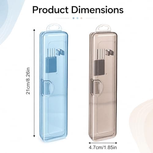 SynHHergyx 2Pcs Travel Toothbrush Holder Case Travelling Tooth Brush Holder Case Blue Brown — view 6