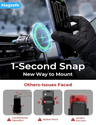 LISEN for Magsafe Car Mount Charger Magnetic Phone Holder for Car Wireless — view 5