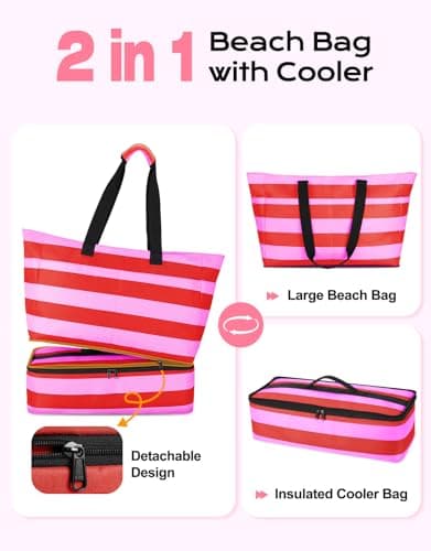 CIRYCASE Beach Bag with Cooler, 54L Extra Large Beach Bags for Women — view 3