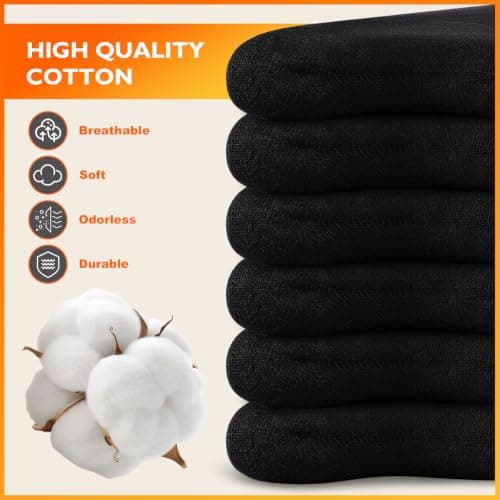 Niofind Warm Thermal Socks for Men Women, Full Cushion Winter Socks, Crew Length Black Heavy Duty Heated Cotton Boot Sock for Work Outdoor Walking, Hiking, Running, 3/6 Pairs, Gifts for Men women — view 5