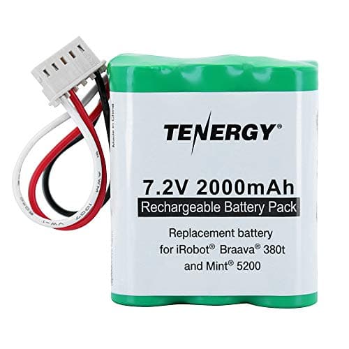Tenergy 7.2V 2000mAh Replacement Battery for iRobot® Braava® 380t & Mint® 5200
