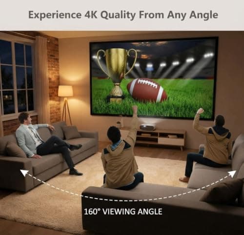 Mebios 120 Inch Projection Screen, Portable HD 4K Screen for School Home Theatre Cinema, Matte White Widescreen, Wall Mount, 271cm(W) X 155cm(H), Canvas, 160deg Viewing Angle — view 2