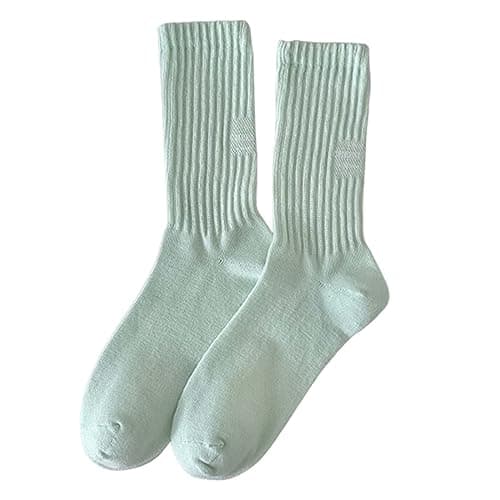 compression socks for women funnys Socks Women Thin Cotton Soft Cotton Bootie Above Ankle Crew Thermal Non Slip Sock Comfortable Walking Running Sock heat holders ladies Mint Green
