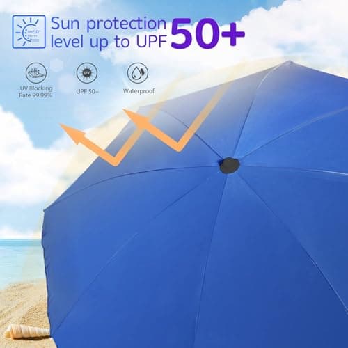 Sekey 2m Garden Parasol with Umbrella Cover - Adjustable and Portable Patio Umbrella for Beach, Garden, Pool, and Patio - UPF 50+ Sun Protection — view 4