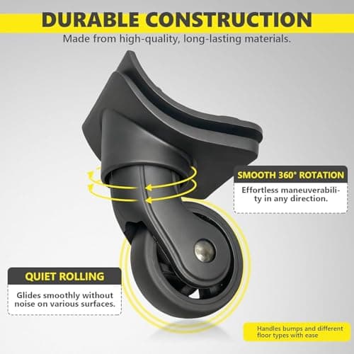 Tobeso-Nuoze Set of 4 Suitcase Wheels Replacement Wheels for Suitcase Repair 360° Rotating Case Replacement Wheel with 4 Mounting Holes H149 — view 4