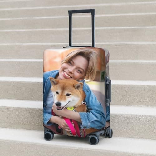 XUNQI XUFA Personalised Suitcase Cover | Custom Luggage Cover with Photo/Text/Logo |Fits Sizes 18-32 Inch |Unique Travel Luggage Accessories Gift for Family, Couple & Friends — view 6