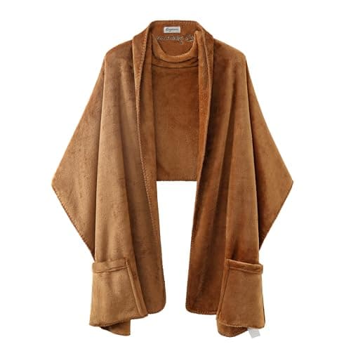 Keyocean Fleece Wrap Shawl with Large Pockets Warm Blanket for Women Man