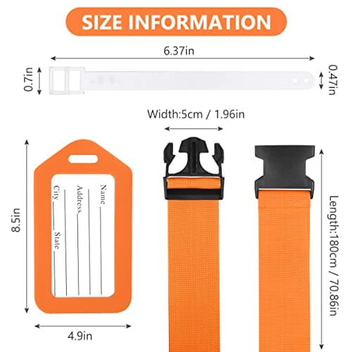 flintronic Luggage Straps, 4 Pack Suitcase Straps with Luggage Tags, Adjustable Bag Straps with Quick Release Buckle, Non-Slip Security Belts Travel Accessories for All Suitcase Baggage(Multi-color) — view 2