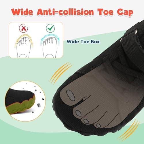 JOINFREE Kids Barefoot Shoes Boys Girls Wide Fit Trainers Lightweight Non Slip Zero Drop Sneakers for Toddler Little Big Kids Breathable Walking Shoes for School & Outdoor Black UK Child 8 — view 2