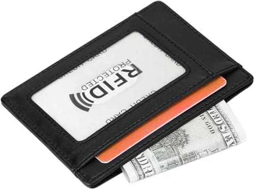 TRIXES Black Vegan Leather Card Holder with RFID Blocking — view 4