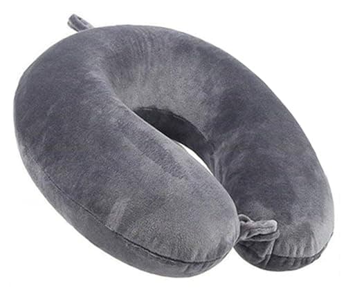kierain Travel Pillow Memory Foam Neck Pillow for Travel Support Pillow Luxury Compact Lightweight Quick Pack for Camping Sleeping Rest Cushion (Gray)