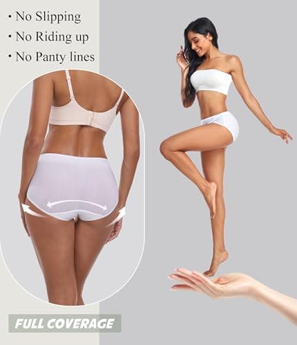 ANLIQI Quick Dry Underwear for Women Travel Panties Pack Hipster Panty Soft & Lightweight Bikini Brief Stay Fresh Undies, Briefs-3h Packs, 3XL — view 5