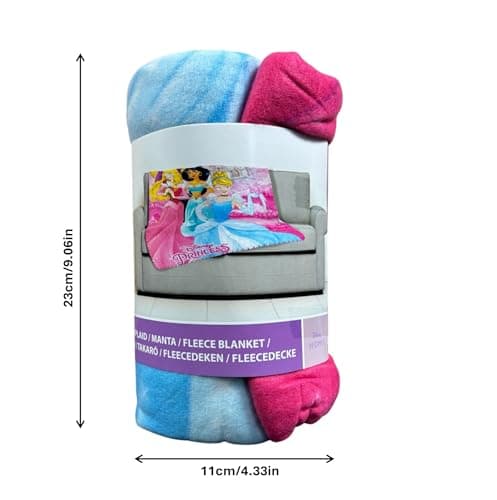 TDL Princess Fleece Blanket for Kids – Super Soft Cuddly Throw Fleece 100x140cm – Pink Princesses Bedding Gift for Girls Bedroom Sofa Bed - Childrens Blankets Character Themed — view 4