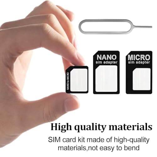 WOLMIK 4 in 1 Nano SIM Card Adapter, 4 Set SIM Card Adapter, Sim Adapter Set Sim Card Adapter with SIM Ejector Pin Compatible with Mobile Phone — view 2