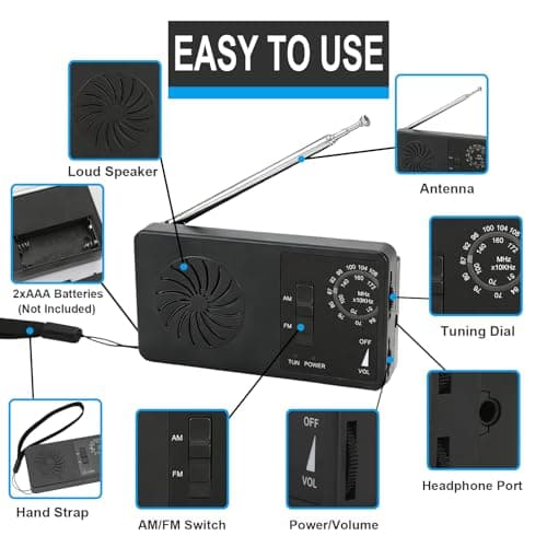 Pocket Mini Radio, Portable AM FM Worldband Radio with Best Reception — view 6