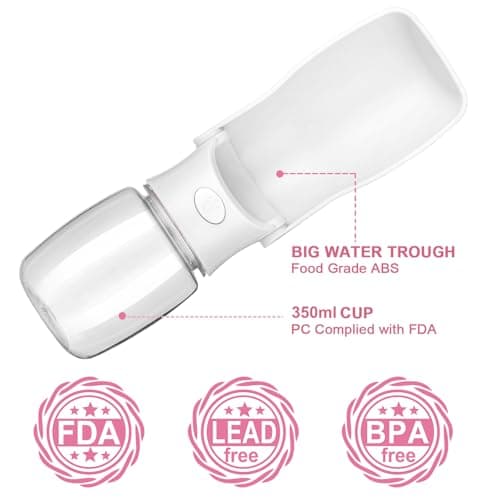 Canareen Foldable Travel Dog Water Bottle for Dog Cat Outdoor(White, 350ml) — view 2